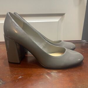Marc Fisher Gray Chunky Heel Pumps